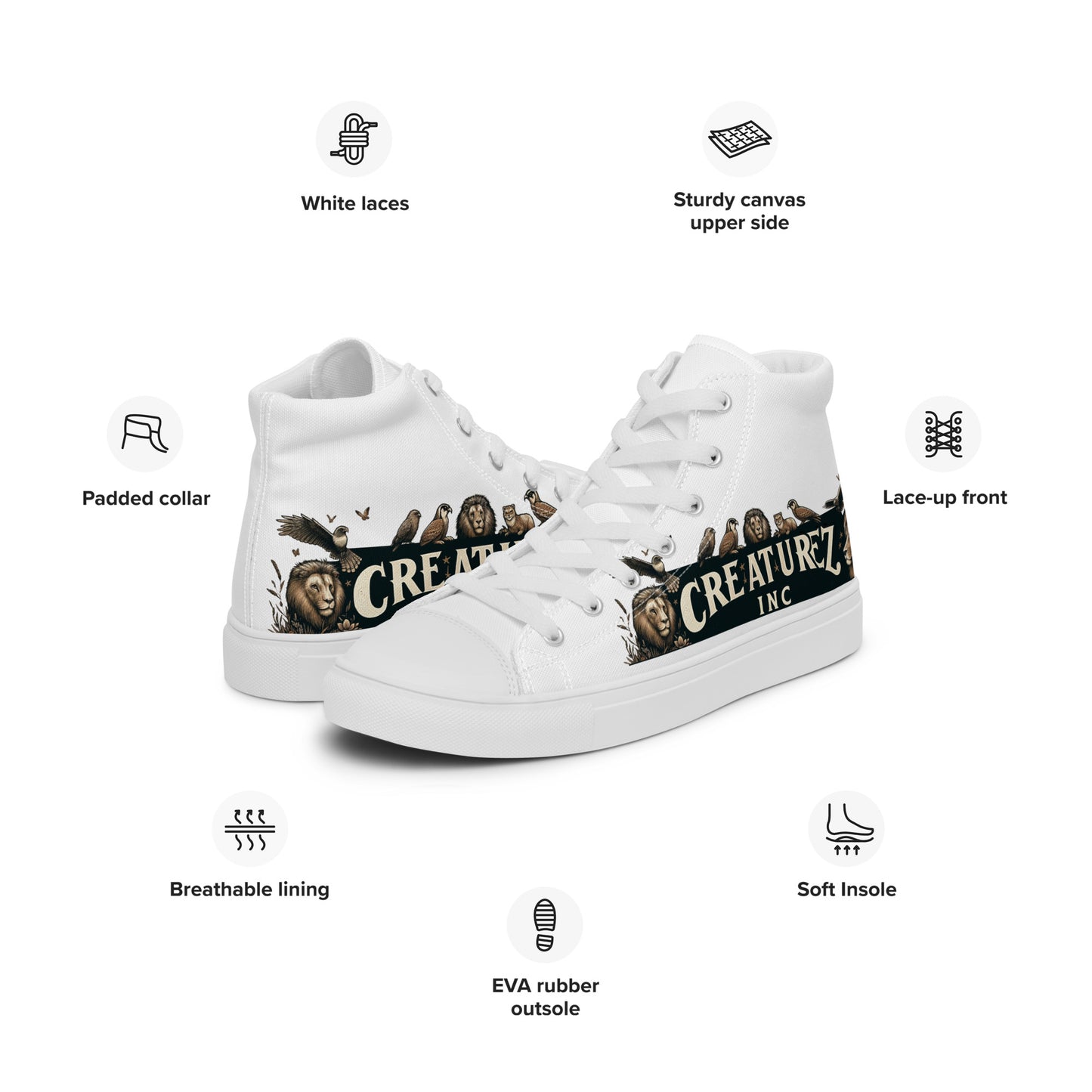 Creaturez high top canvas shoes